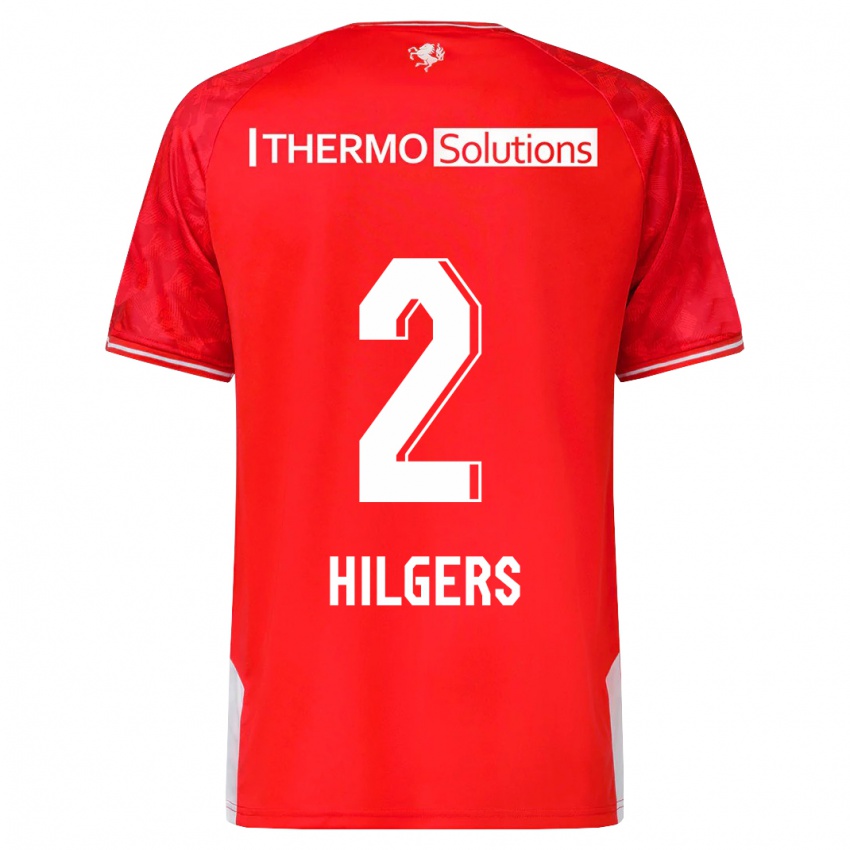 Mænd Mees Hilgers #2 Rød Hjemmebane Spillertrøjer 2023/24 Trøje T-Shirt