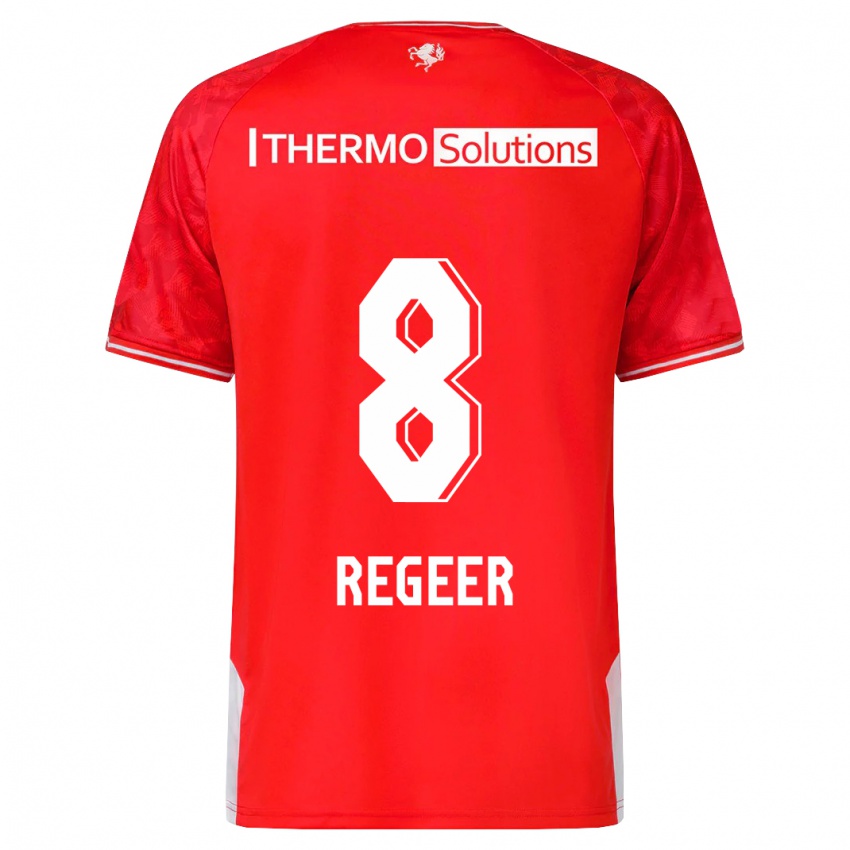 Mænd Youri Regeer #8 Rød Hjemmebane Spillertrøjer 2023/24 Trøje T-Shirt