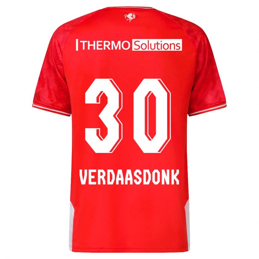 Mænd Suus Verdaasdonk #30 Rød Hjemmebane Spillertrøjer 2023/24 Trøje T-Shirt