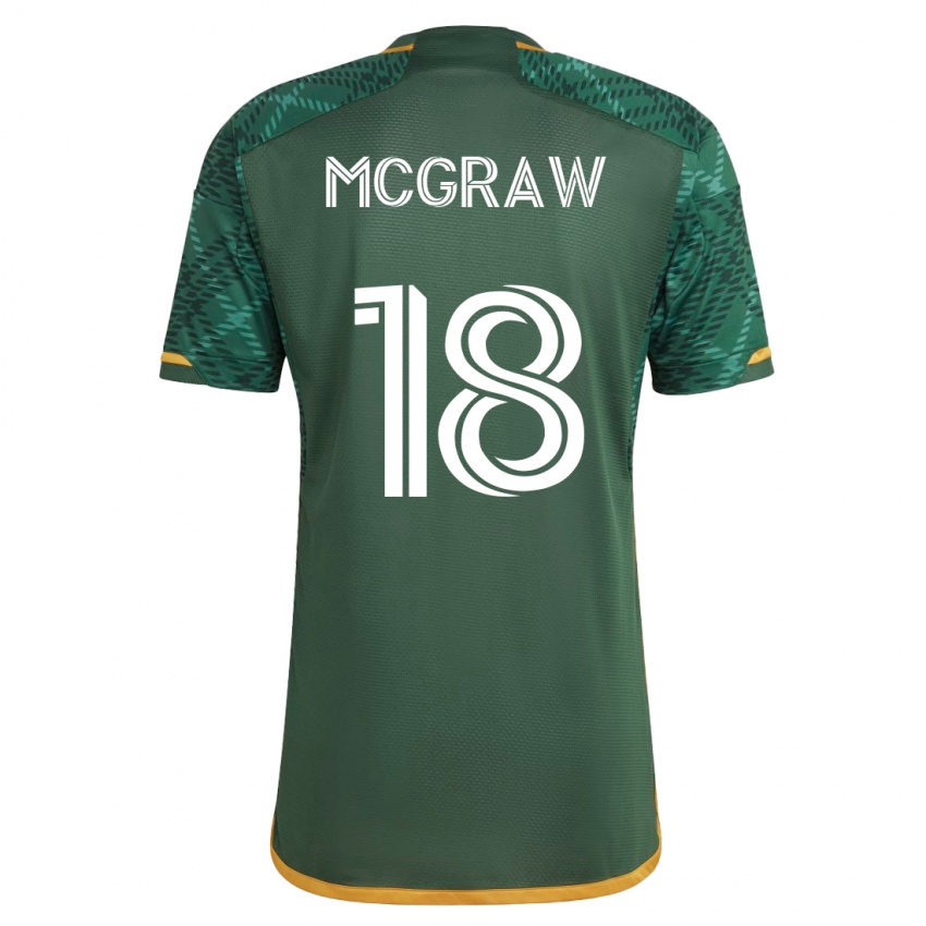 Mænd Zac Mcgraw #18 Grøn Hjemmebane Spillertrøjer 2023/24 Trøje T-Shirt