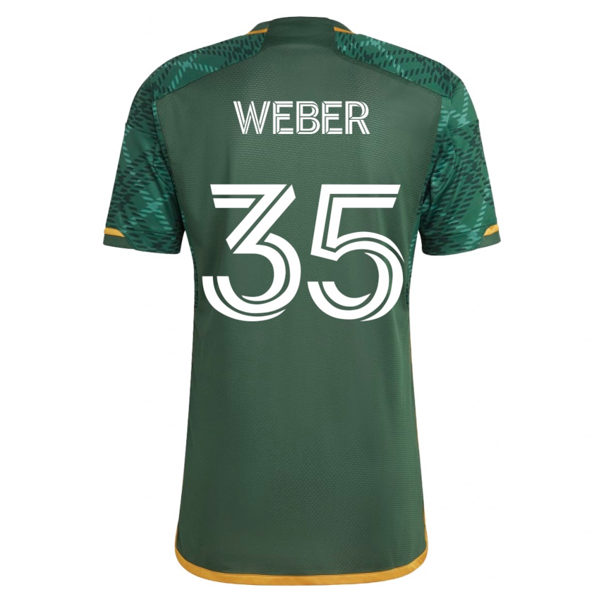 Mænd Tristan Weber #35 Grøn Hjemmebane Spillertrøjer 2023/24 Trøje T-Shirt