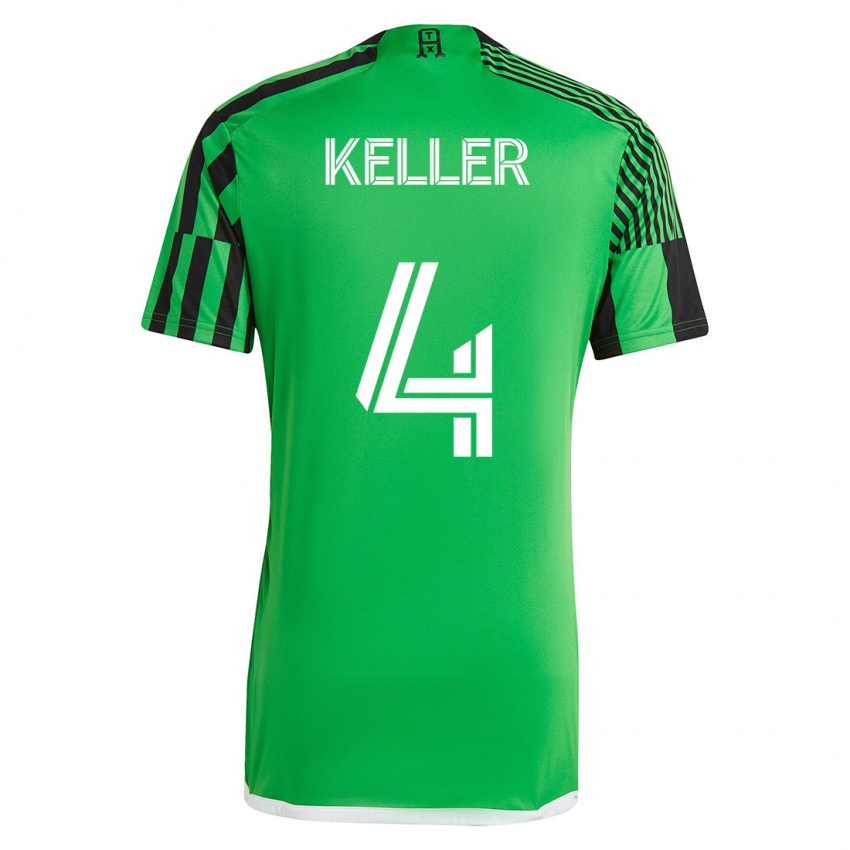Mænd Kipp Keller #4 Grøn Sort Hjemmebane Spillertrøjer 2023/24 Trøje T-Shirt