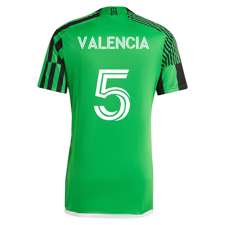 Mænd Jhojan Valencia #5 Grøn Sort Hjemmebane Spillertrøjer 2023/24 Trøje T-Shirt