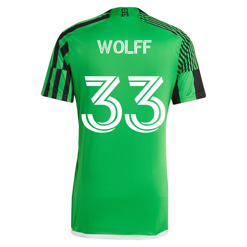 Mænd Owen Wolff #33 Grøn Sort Hjemmebane Spillertrøjer 2023/24 Trøje T-Shirt