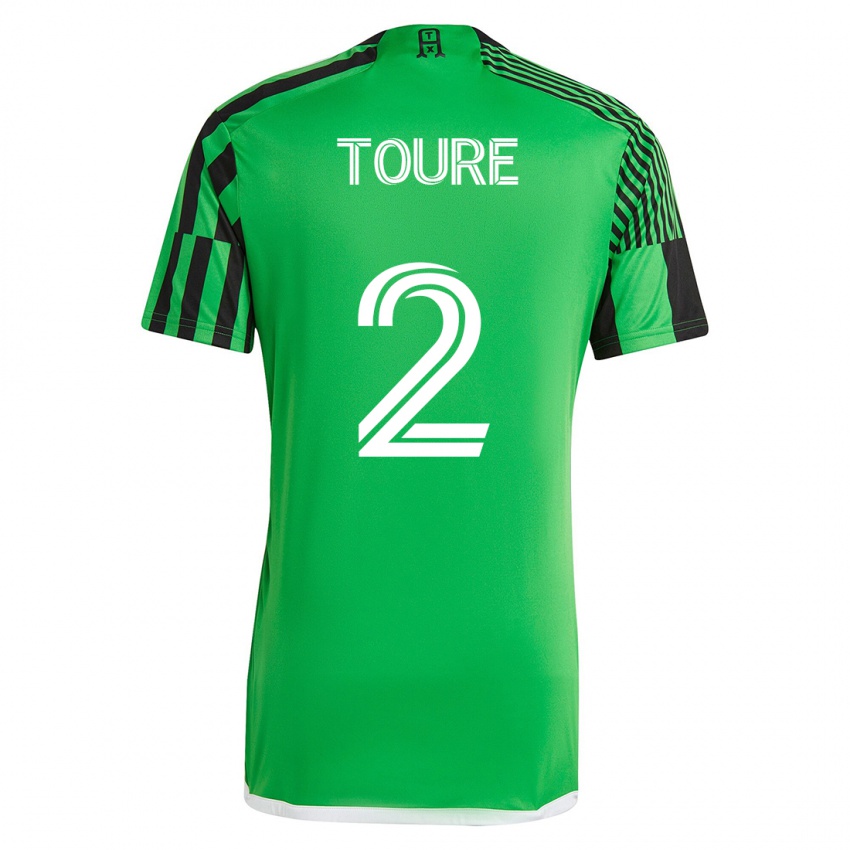 Mænd Cheick Touré #2 Grøn Sort Hjemmebane Spillertrøjer 2023/24 Trøje T-Shirt