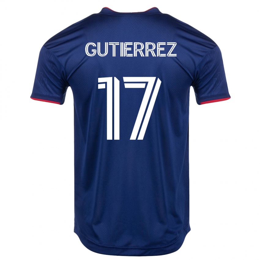 Mænd Brian Gutiérrez #17 Flåde Hjemmebane Spillertrøjer 2023/24 Trøje T-Shirt