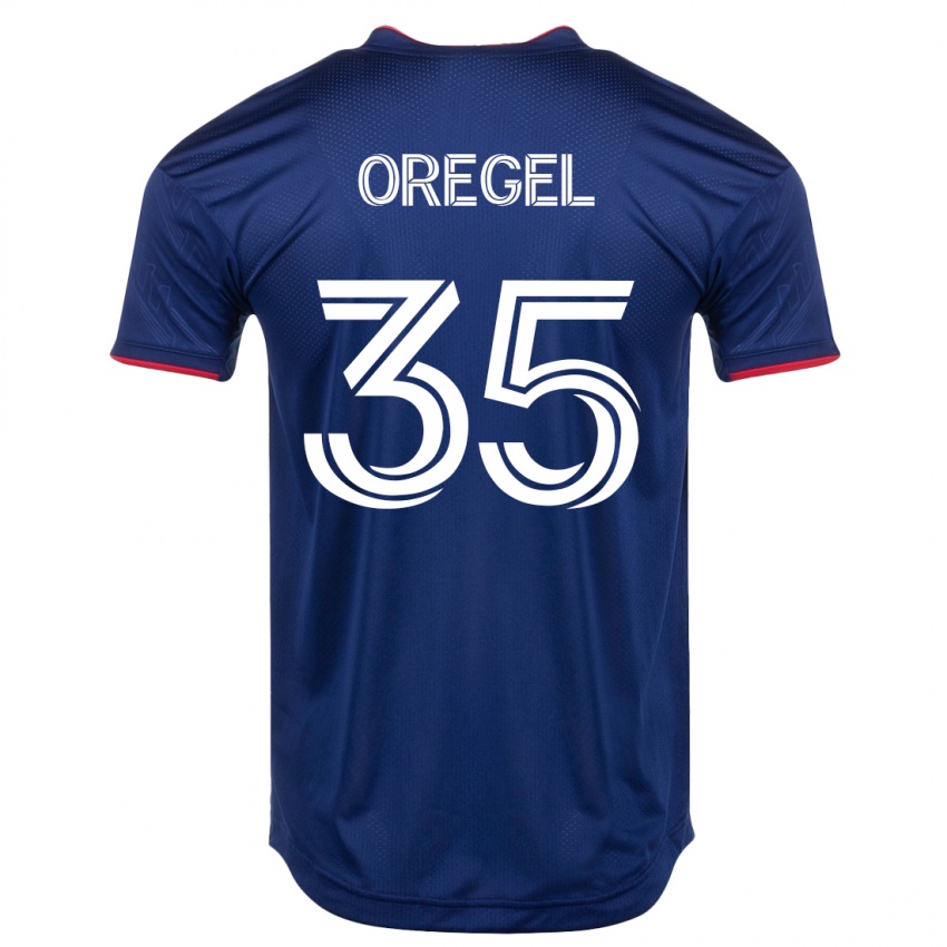 Mænd Sergio Oregel #35 Flåde Hjemmebane Spillertrøjer 2023/24 Trøje T-Shirt