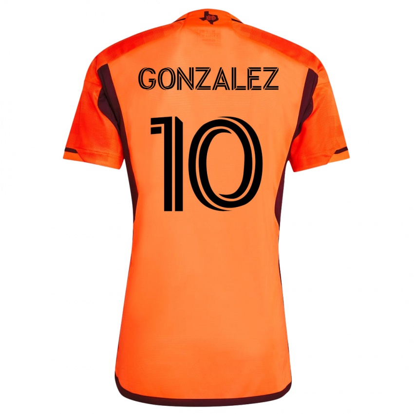 Mænd Yair González #10 Appelsin Hjemmebane Spillertrøjer 2023/24 Trøje T-Shirt