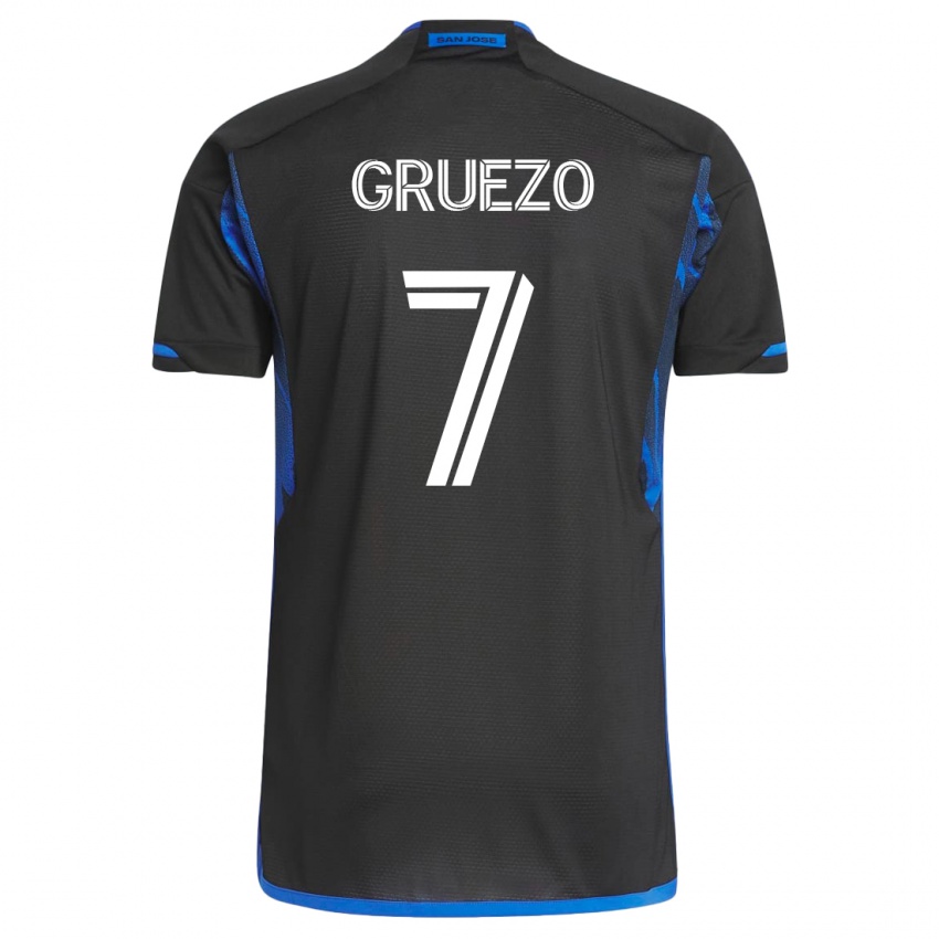 Mænd Carlos Gruezo #7 Blå Sort Hjemmebane Spillertrøjer 2023/24 Trøje T-Shirt