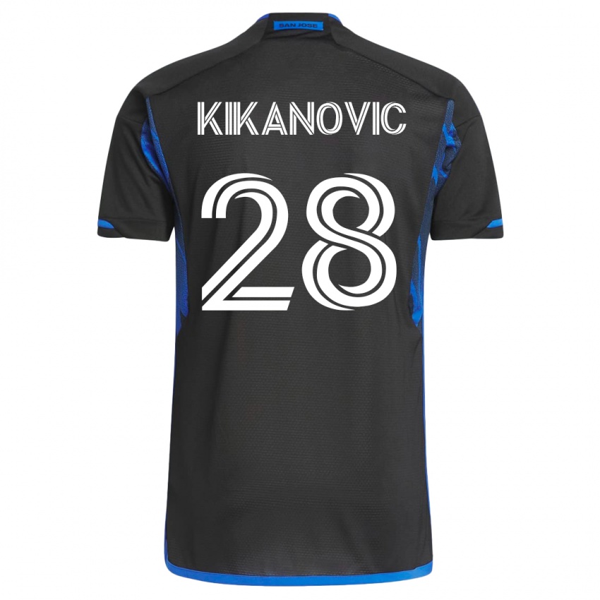 Mænd Benjamin Kikanovic #28 Blå Sort Hjemmebane Spillertrøjer 2023/24 Trøje T-Shirt