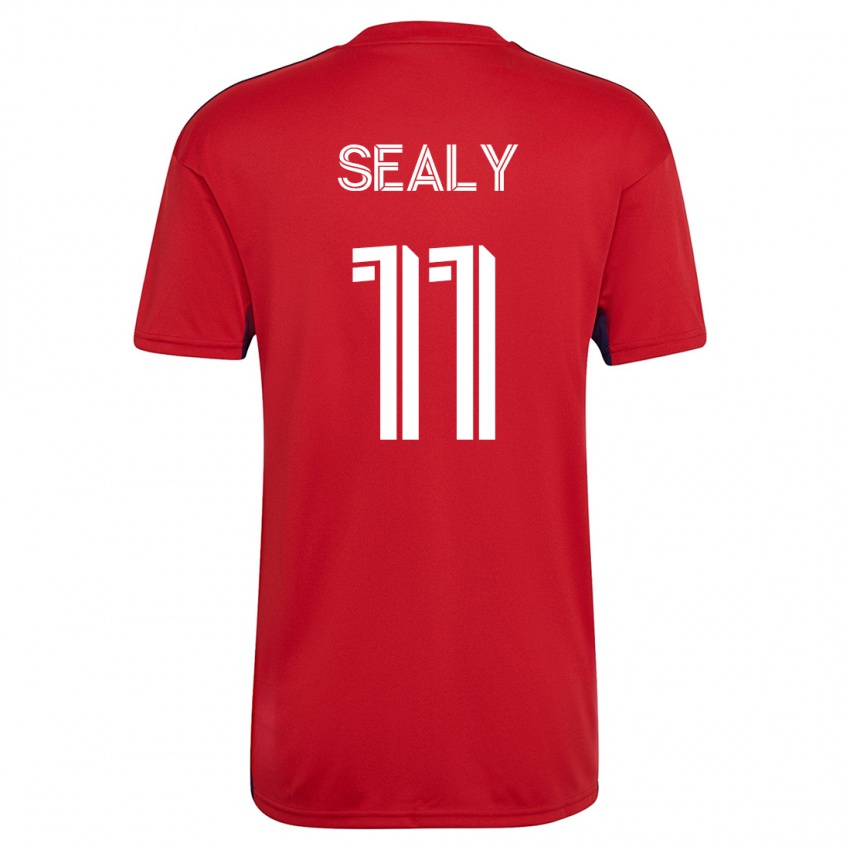 Mænd Dante Sealy #11 Rød Hjemmebane Spillertrøjer 2023/24 Trøje T-Shirt