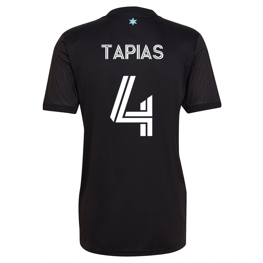 Mænd Miguel Tapias #4 Sort Hjemmebane Spillertrøjer 2023/24 Trøje T-Shirt