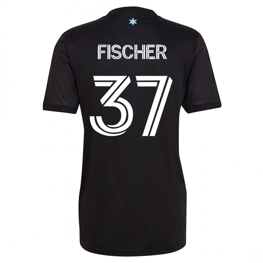 Mænd Britton Fischer #37 Sort Hjemmebane Spillertrøjer 2023/24 Trøje T-Shirt