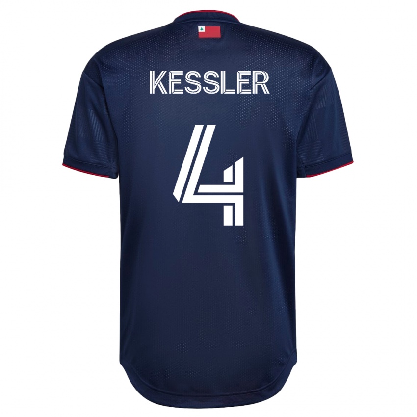 Mænd Henry Kessler #4 Flåde Hjemmebane Spillertrøjer 2023/24 Trøje T-Shirt