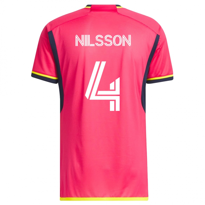 Mænd Joakim Nilsson #4 Lyserød Hjemmebane Spillertrøjer 2023/24 Trøje T-Shirt