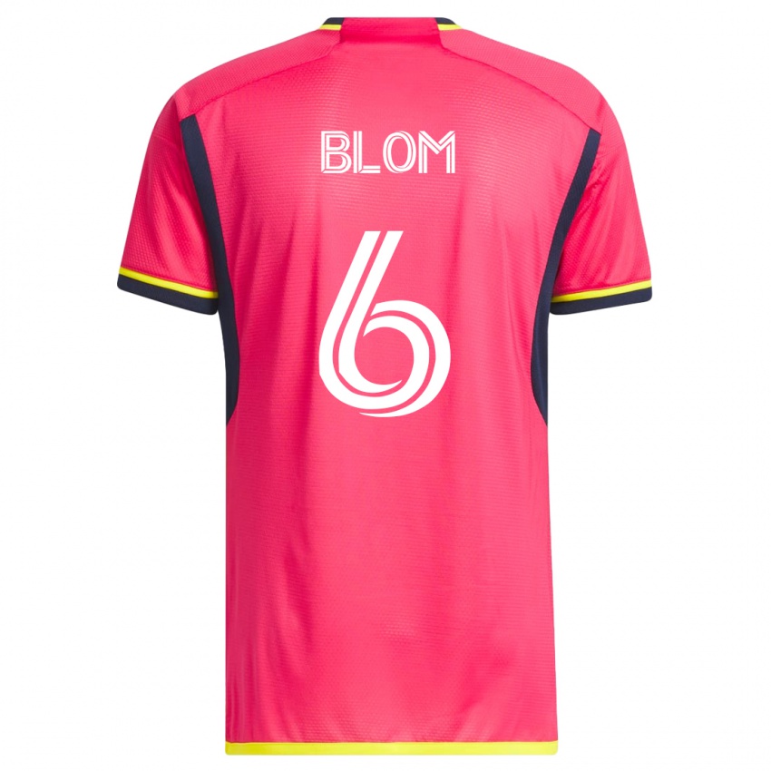 Mænd Njabulo Blom #6 Lyserød Hjemmebane Spillertrøjer 2023/24 Trøje T-Shirt