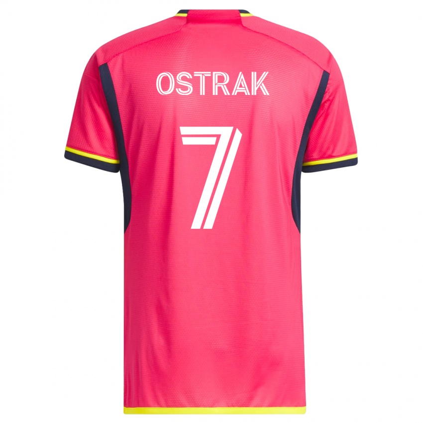 Mænd Tomás Ostrák #7 Lyserød Hjemmebane Spillertrøjer 2023/24 Trøje T-Shirt