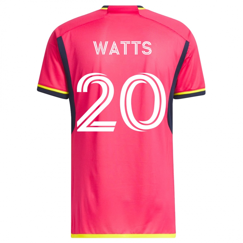 Mænd Akil Watts #20 Lyserød Hjemmebane Spillertrøjer 2023/24 Trøje T-Shirt