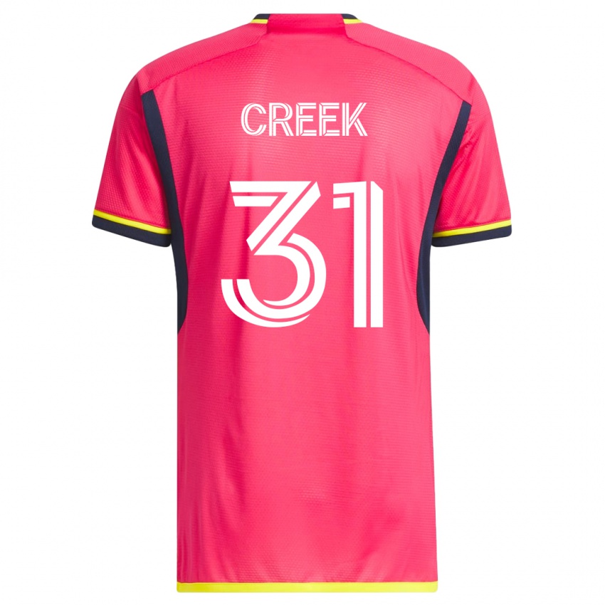 Mænd Michael Creek #31 Lyserød Hjemmebane Spillertrøjer 2023/24 Trøje T-Shirt