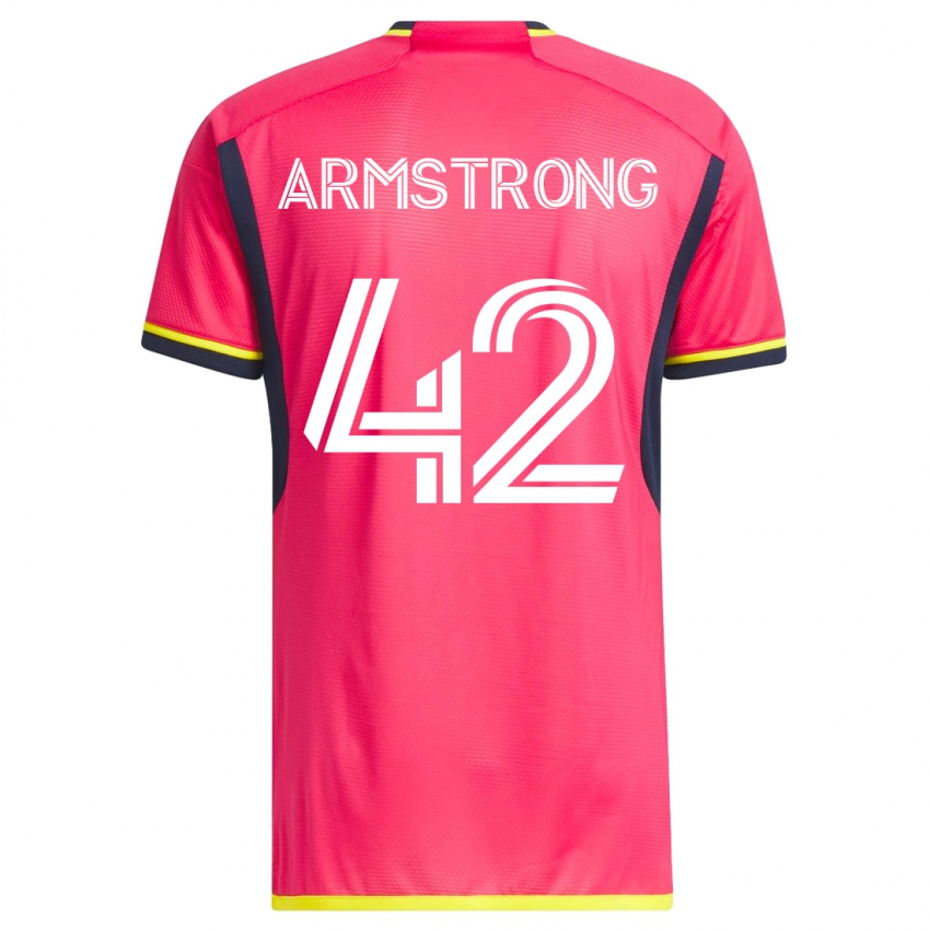 Mænd Ezra Armstrong #42 Lyserød Hjemmebane Spillertrøjer 2023/24 Trøje T-Shirt