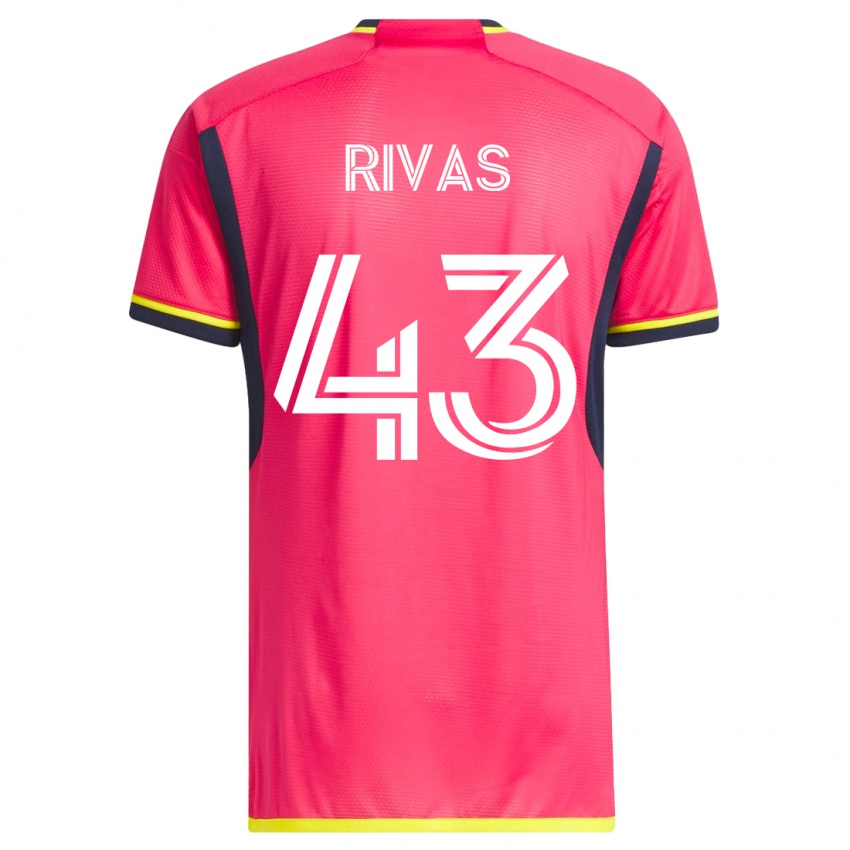 Mænd Sergio Rivas #43 Lyserød Hjemmebane Spillertrøjer 2023/24 Trøje T-Shirt