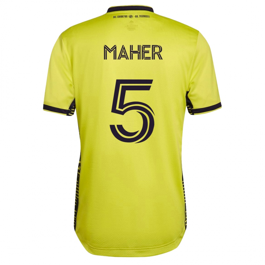 Mænd Jack Maher #5 Gul Hjemmebane Spillertrøjer 2023/24 Trøje T-Shirt
