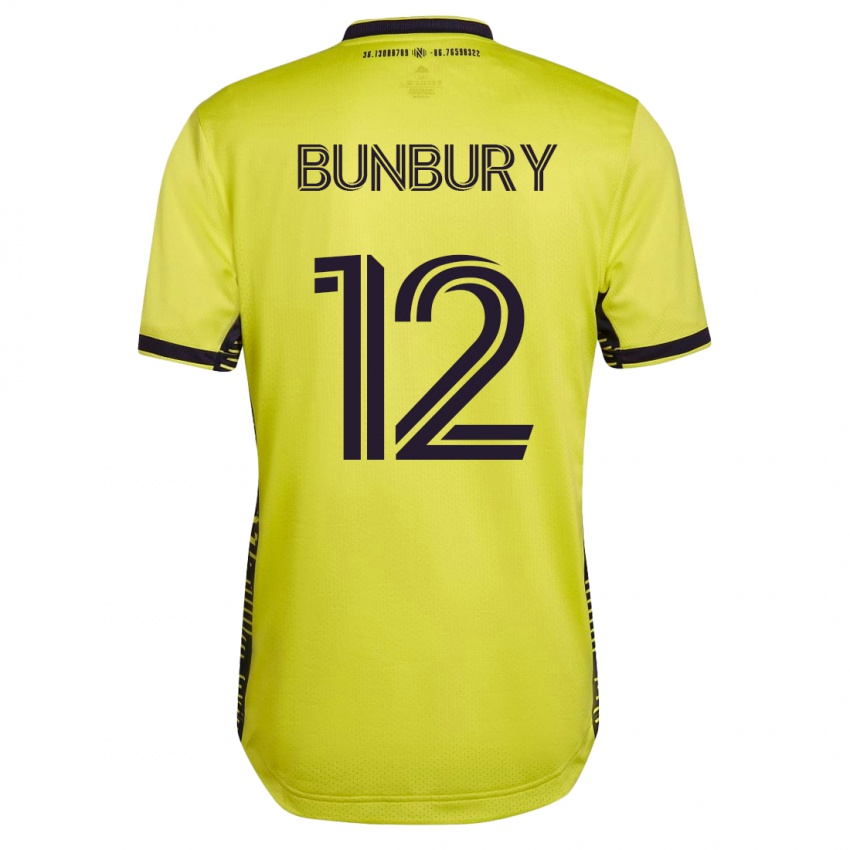 Mænd Teal Bunbury #12 Gul Hjemmebane Spillertrøjer 2023/24 Trøje T-Shirt