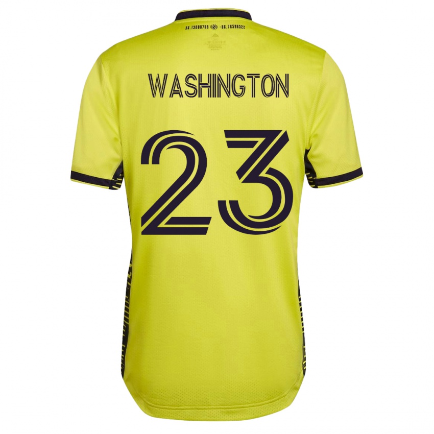Mænd Taylor Washington #23 Gul Hjemmebane Spillertrøjer 2023/24 Trøje T-Shirt