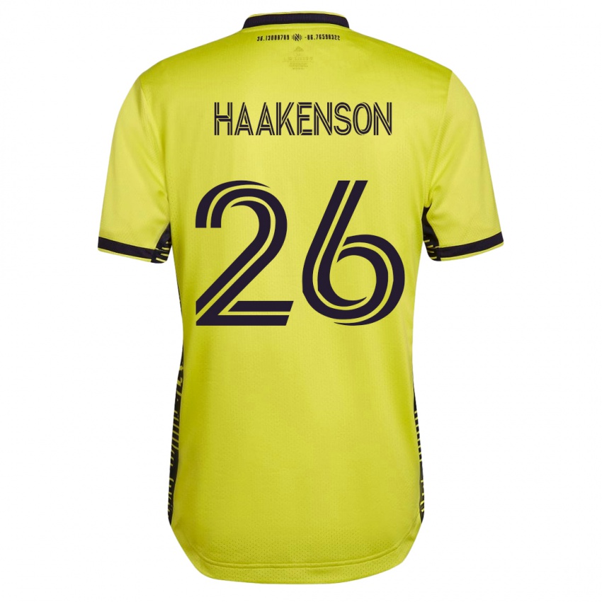 Mænd Luke Haakenson #26 Gul Hjemmebane Spillertrøjer 2023/24 Trøje T-Shirt