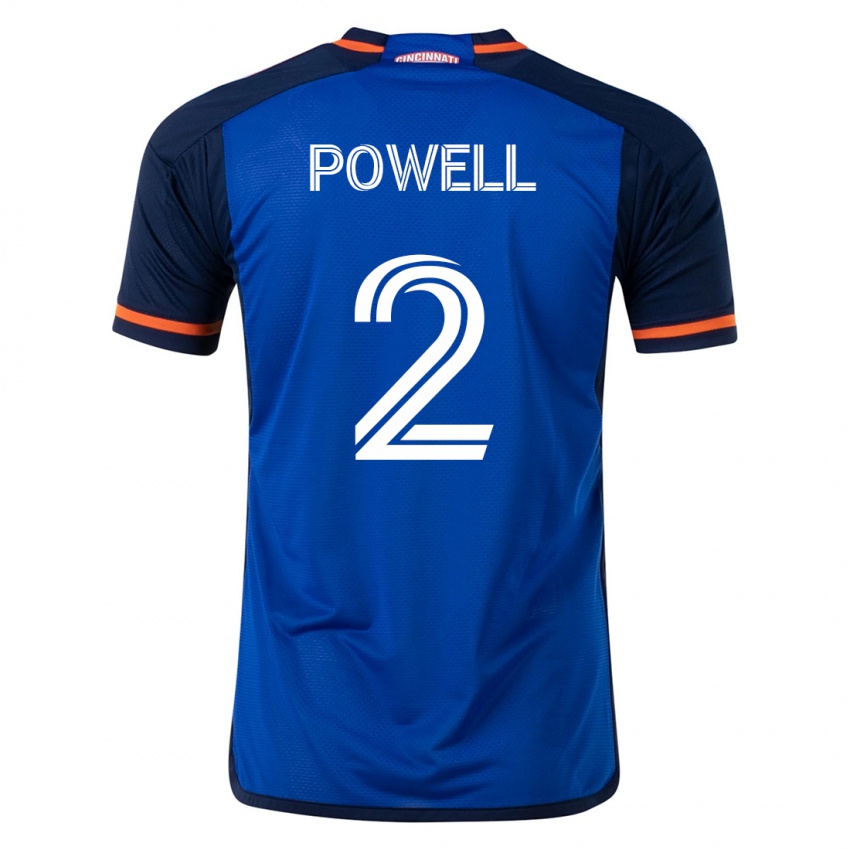 Mænd Alvas Powell #2 Blå Hjemmebane Spillertrøjer 2023/24 Trøje T-Shirt
