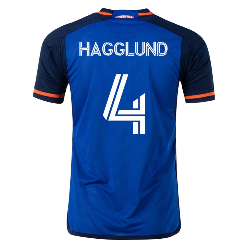 Mænd Nick Hagglund #4 Blå Hjemmebane Spillertrøjer 2023/24 Trøje T-Shirt