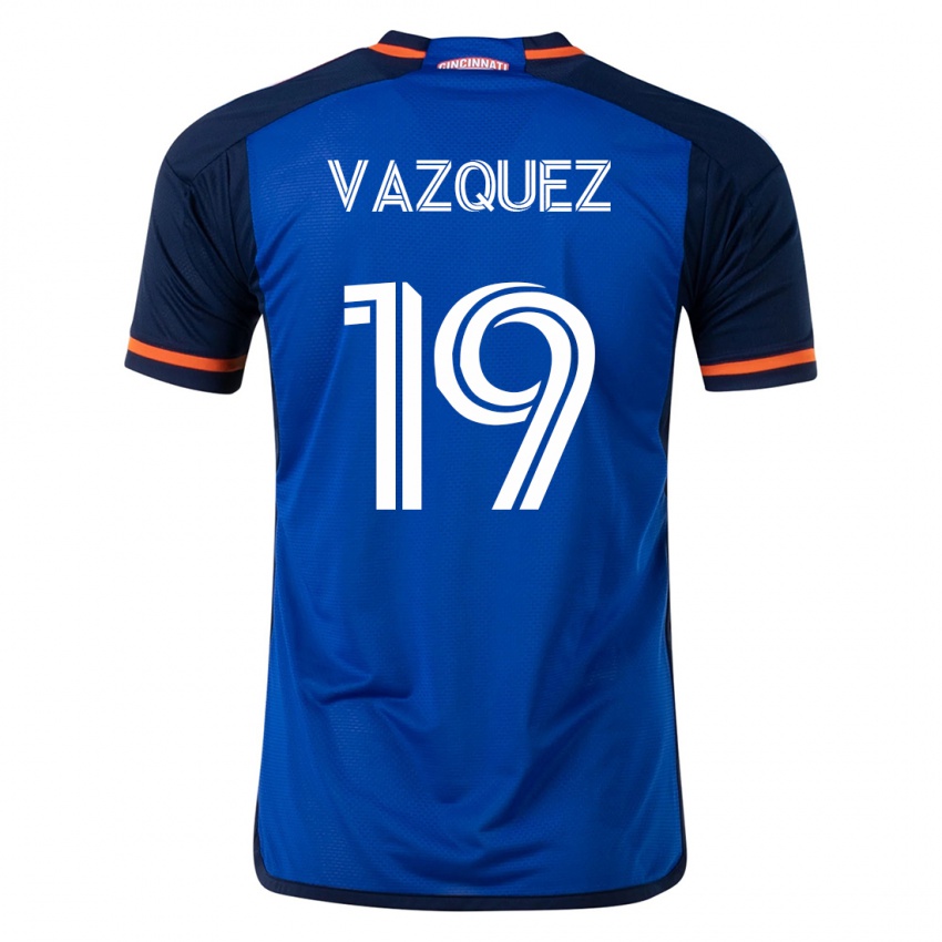 Mænd Brandon Vazquez #19 Blå Hjemmebane Spillertrøjer 2023/24 Trøje T-Shirt