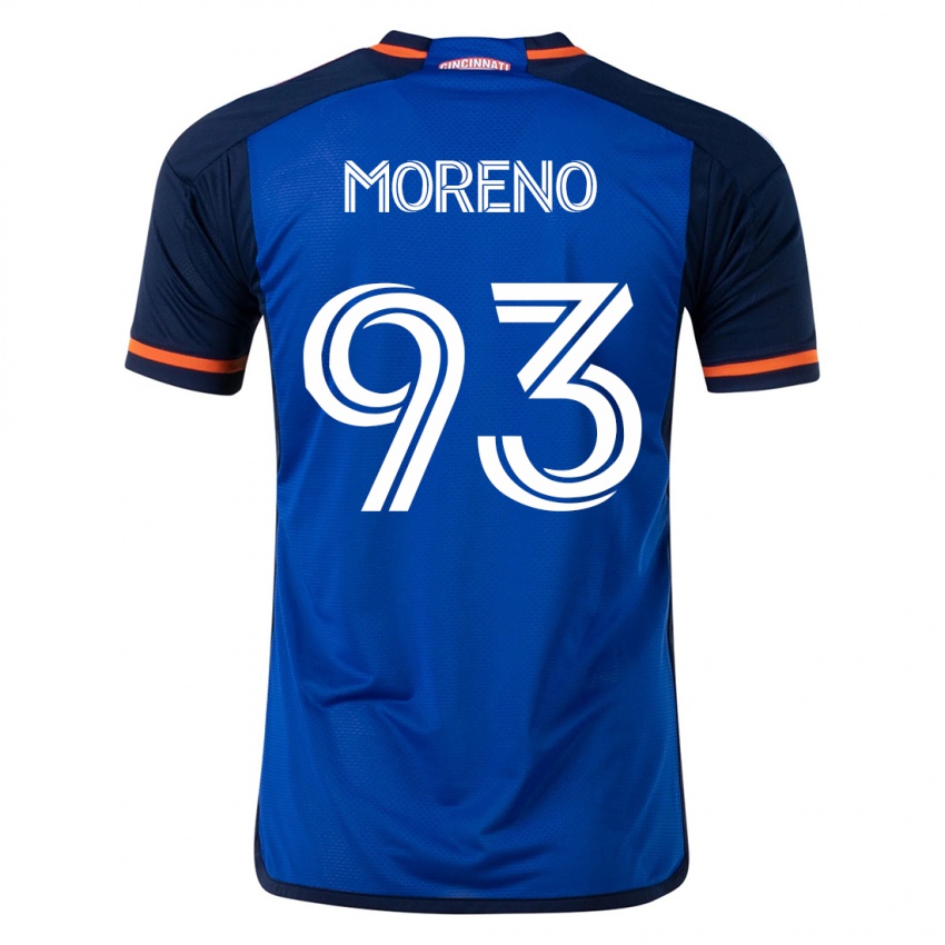 Mænd Júnior Moreno #93 Blå Hjemmebane Spillertrøjer 2023/24 Trøje T-Shirt