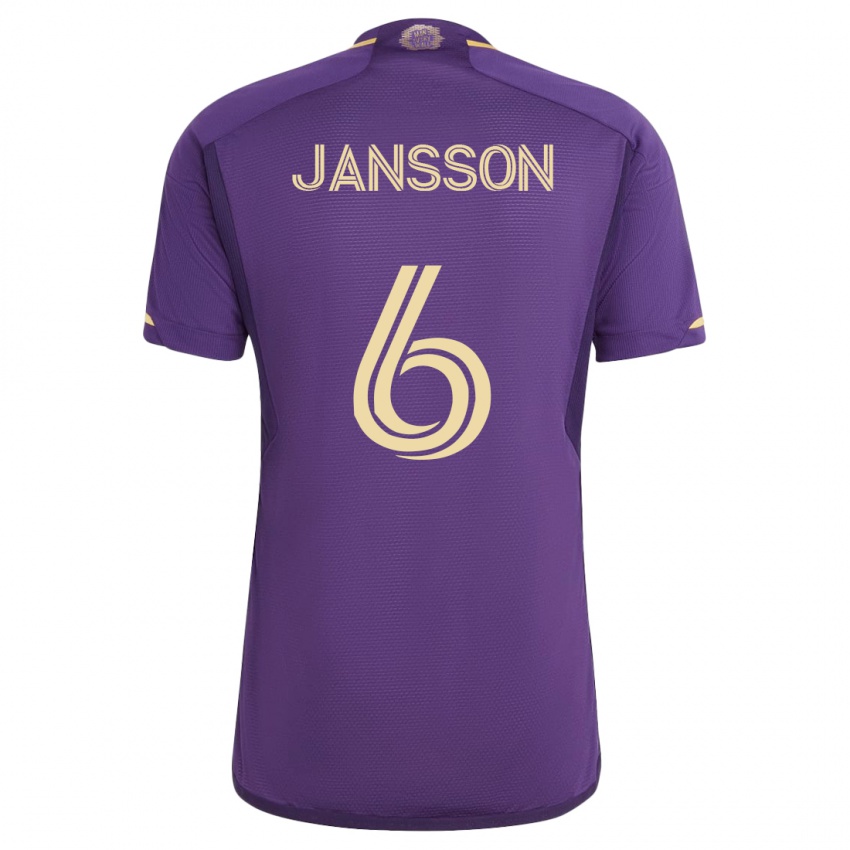 Mænd Robin Jansson #6 Viol Hjemmebane Spillertrøjer 2023/24 Trøje T-Shirt