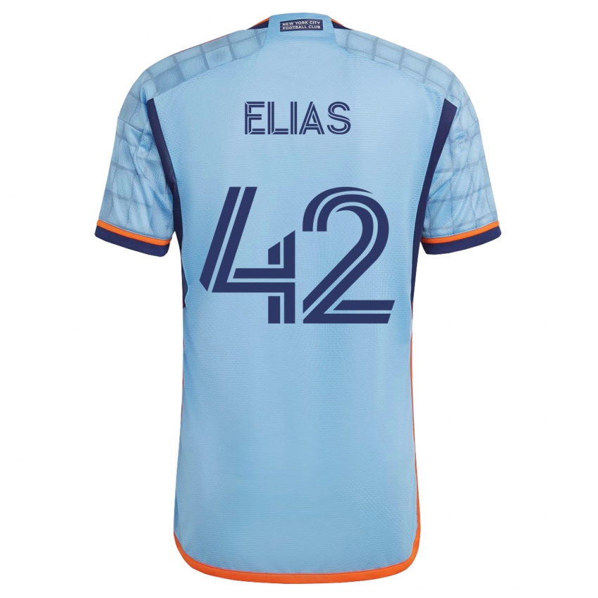 Mænd Piero Elias #42 Blå Hjemmebane Spillertrøjer 2023/24 Trøje T-Shirt