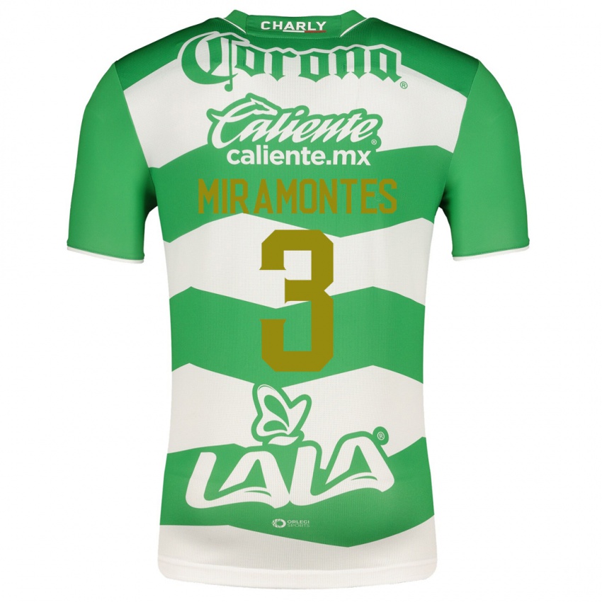 Mænd Natalia Miramontes #3 Grøn Hjemmebane Spillertrøjer 2023/24 Trøje T-Shirt