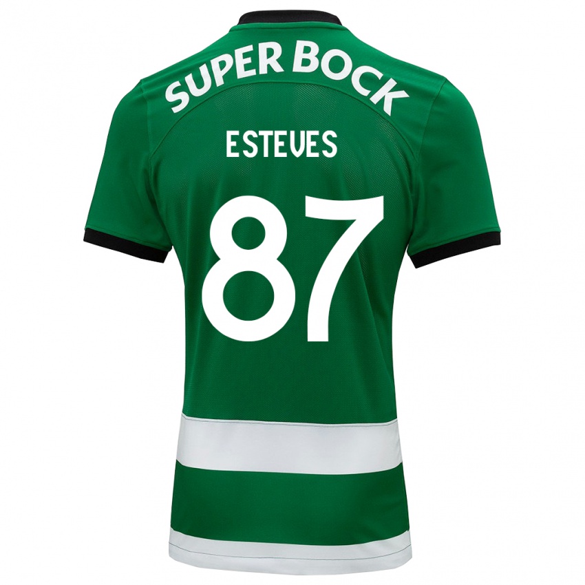 Mænd Goncalo Esteves #87 Grøn Hjemmebane Spillertrøjer 2023/24 Trøje T-Shirt