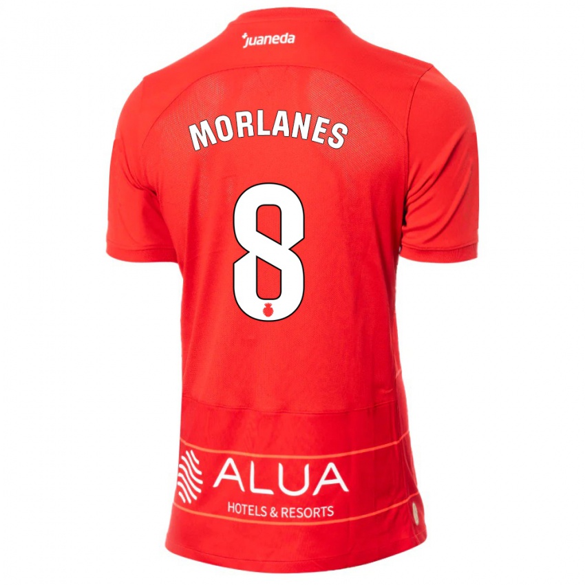 Mænd Manu Morlanes #8 Rød Hjemmebane Spillertrøjer 2023/24 Trøje T-Shirt