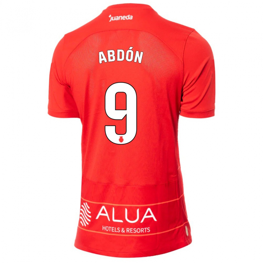 Mænd Abdón Prats #9 Rød Hjemmebane Spillertrøjer 2023/24 Trøje T-Shirt