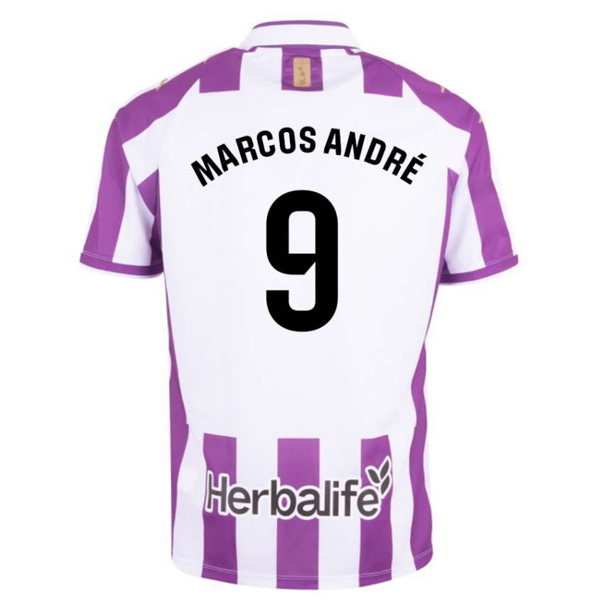 Mænd Marcos Andre #9 Lilla Hjemmebane Spillertrøjer 2023/24 Trøje T-Shirt