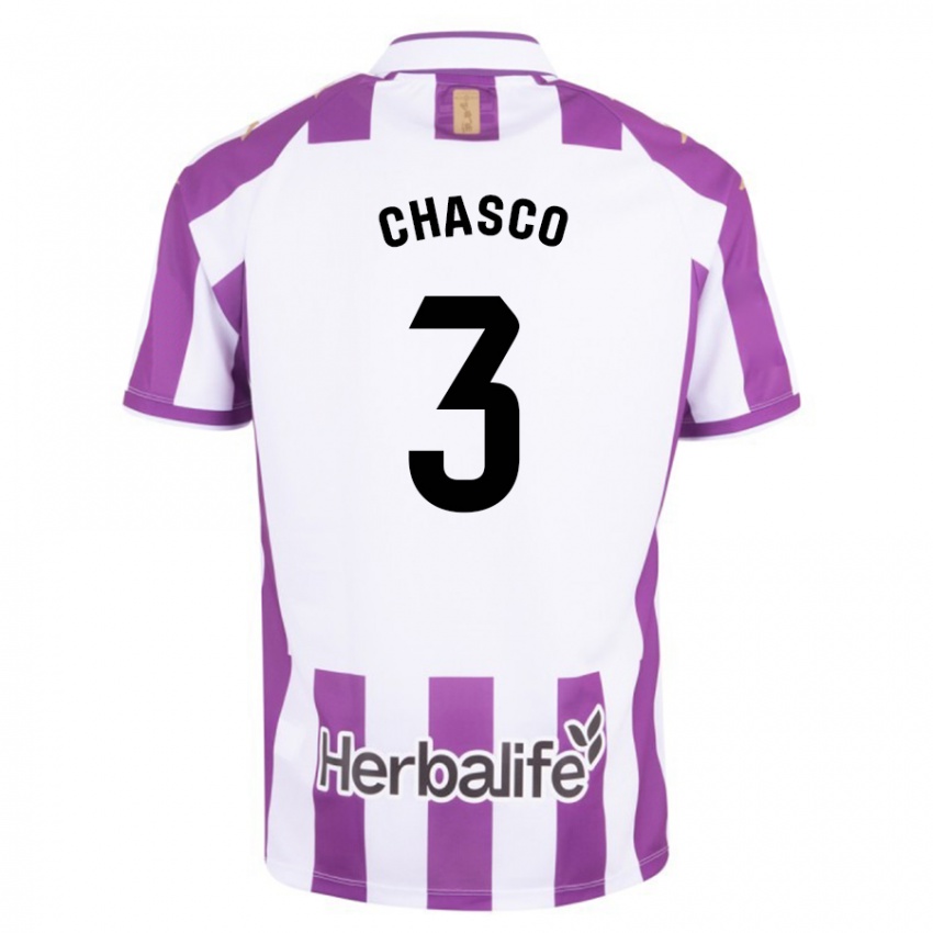 Mænd Raúl Chasco #3 Lilla Hjemmebane Spillertrøjer 2023/24 Trøje T-Shirt