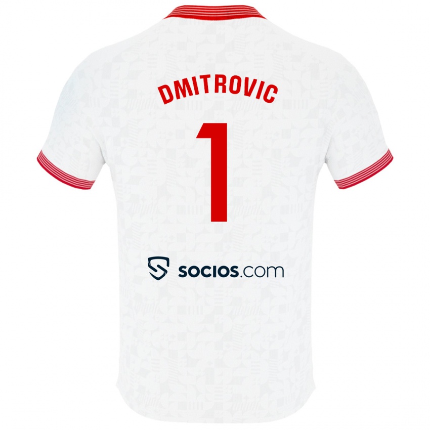 Mænd Marko Dmitrovic #1 Hvid Hjemmebane Spillertrøjer 2023/24 Trøje T-Shirt