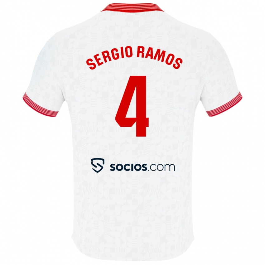 Mænd Sergio Ramos #4 Hvid Hjemmebane Spillertrøjer 2023/24 Trøje T-Shirt
