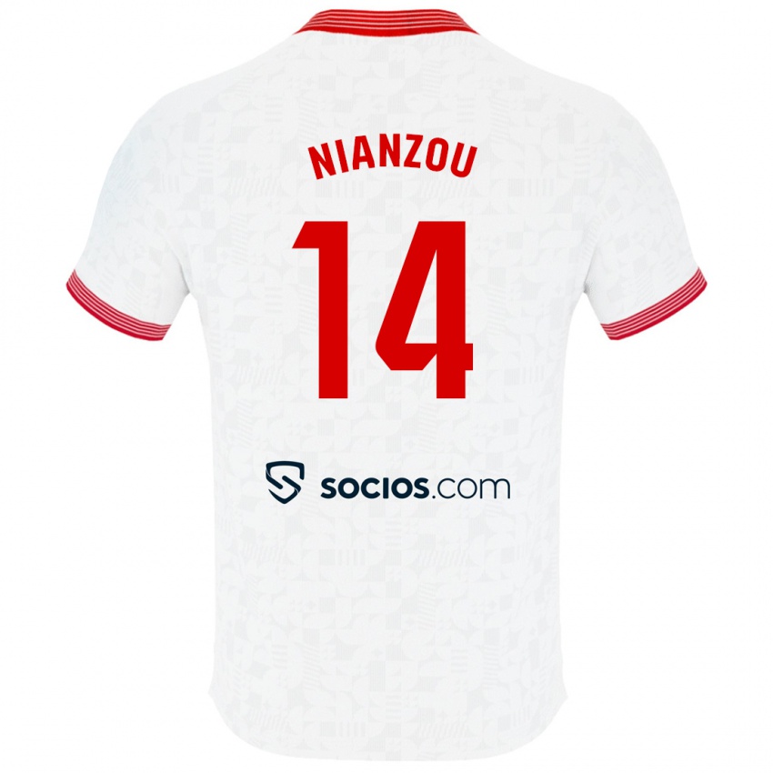 Mænd Tanguy Nianzou #14 Hvid Hjemmebane Spillertrøjer 2023/24 Trøje T-Shirt