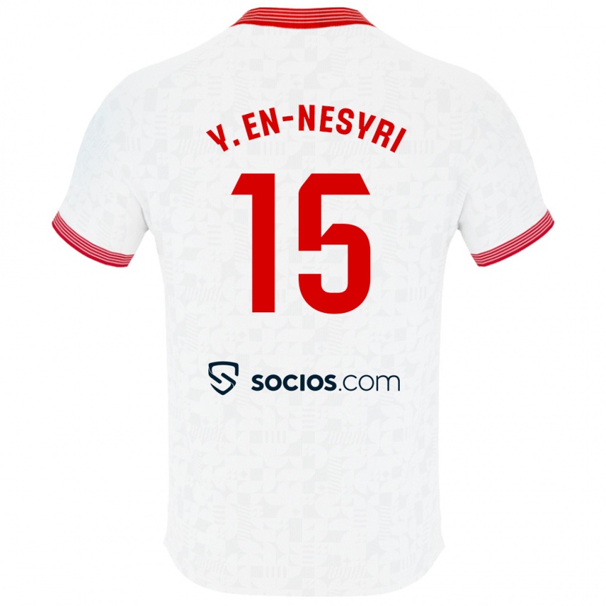 Mænd Youssef En-Nesyri #15 Hvid Hjemmebane Spillertrøjer 2023/24 Trøje T-Shirt