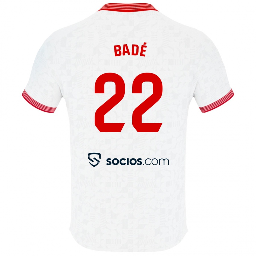 Mænd Loic Bade #22 Hvid Hjemmebane Spillertrøjer 2023/24 Trøje T-Shirt