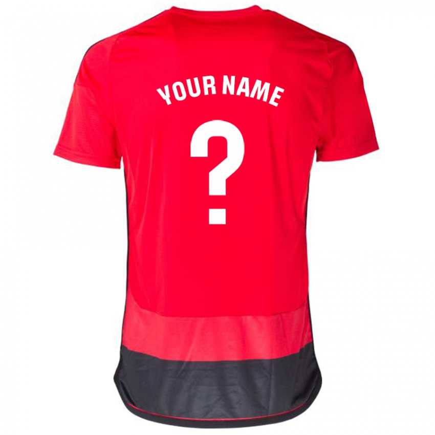 Mænd Dit Navn #0 Rød Sort Hjemmebane Spillertrøjer 2023/24 Trøje T-Shirt