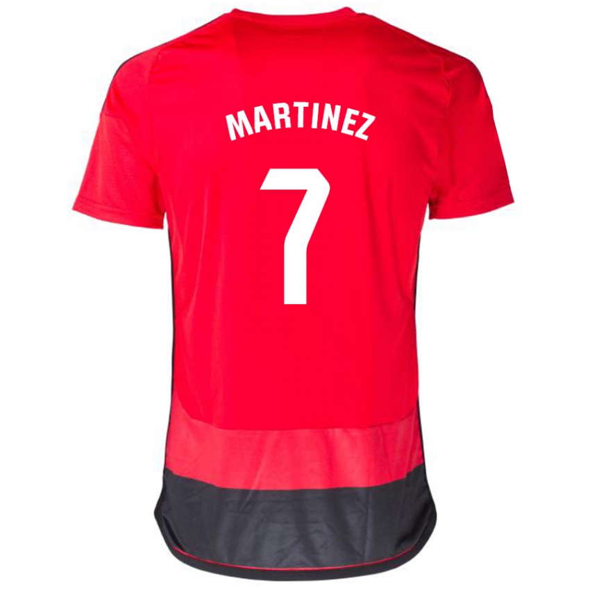 Mænd Gabri Martínez #7 Rød Sort Hjemmebane Spillertrøjer 2023/24 Trøje T-Shirt