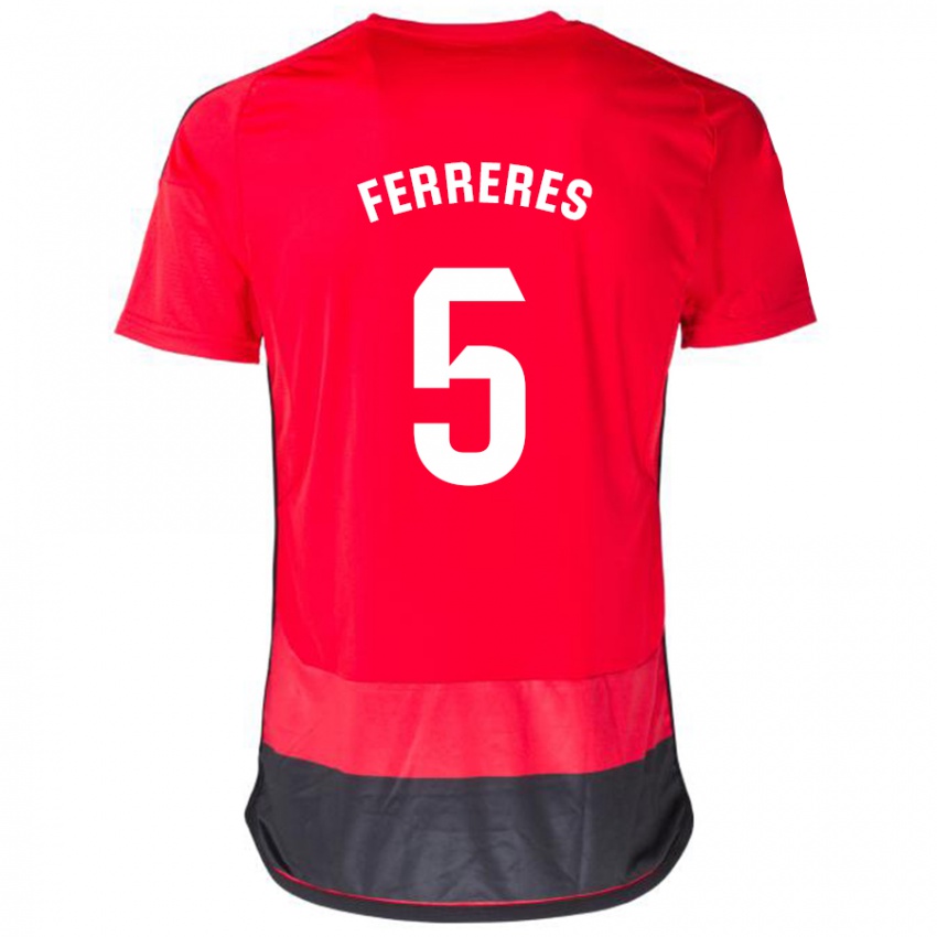 Mænd Manolo Ferreres #5 Rød Sort Hjemmebane Spillertrøjer 2023/24 Trøje T-Shirt