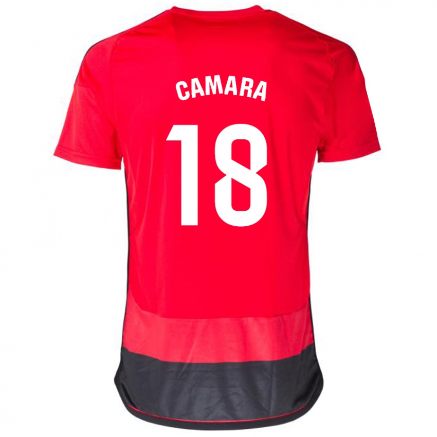 Mænd Aaron Cámara #18 Rød Sort Hjemmebane Spillertrøjer 2023/24 Trøje T-Shirt